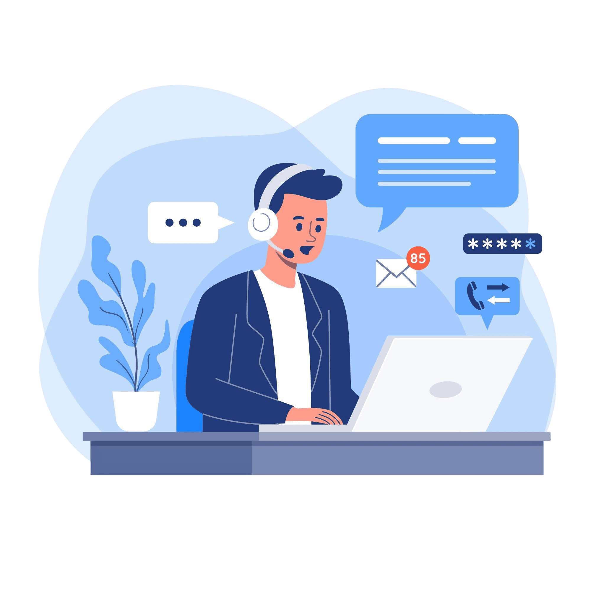 Illustration of a support agent